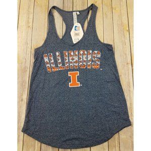 Chicka-D Women’s NCAA Illinois Spirit Tank Top‎ Size Medium Navy Blue NEW B59